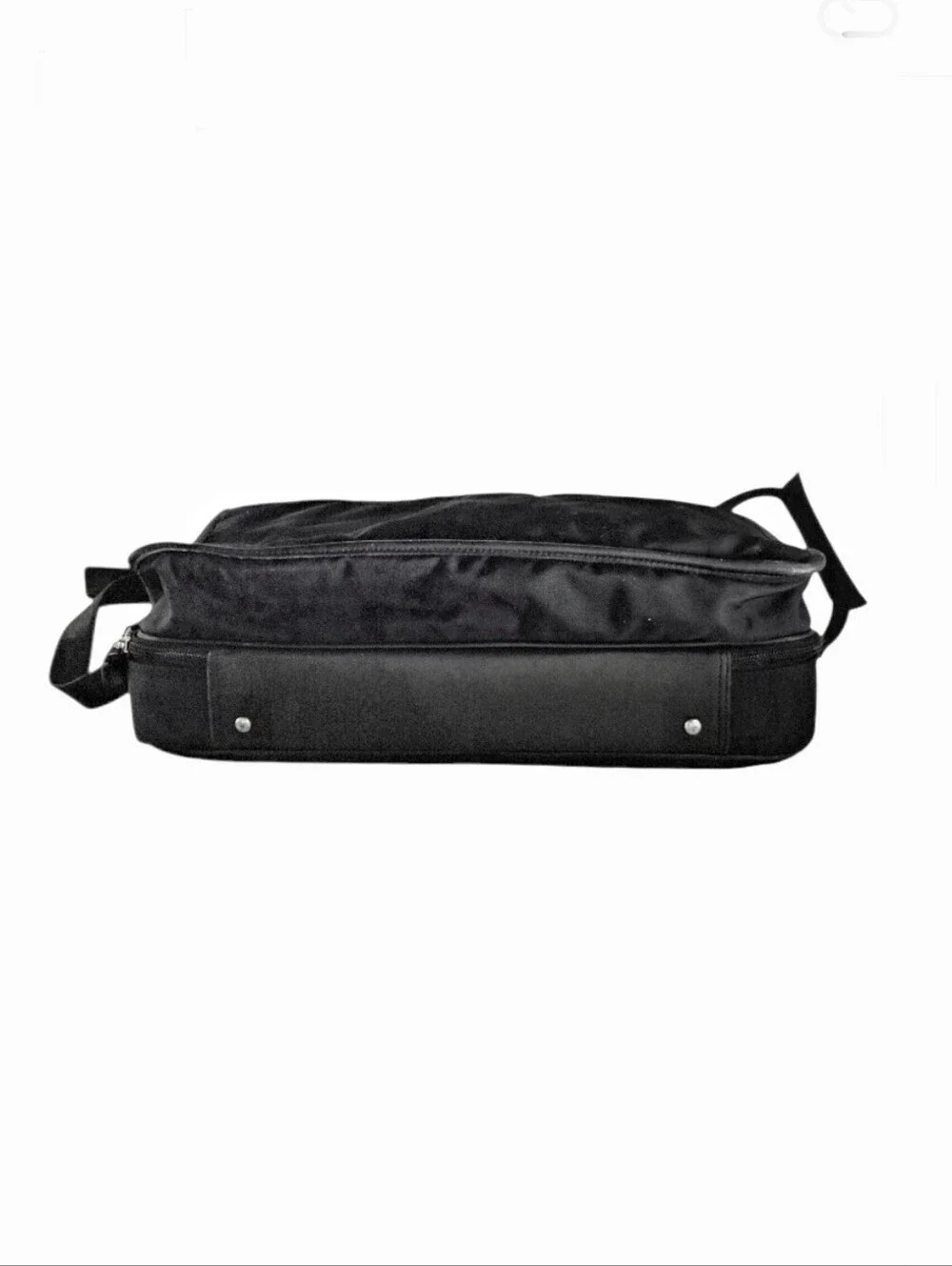 Vintage Coach Black Leather Nylon Laptop Briefcase Lay Flat Messenger Bag 5773